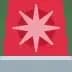 Ícono de estrella de alerta en fondo rojo