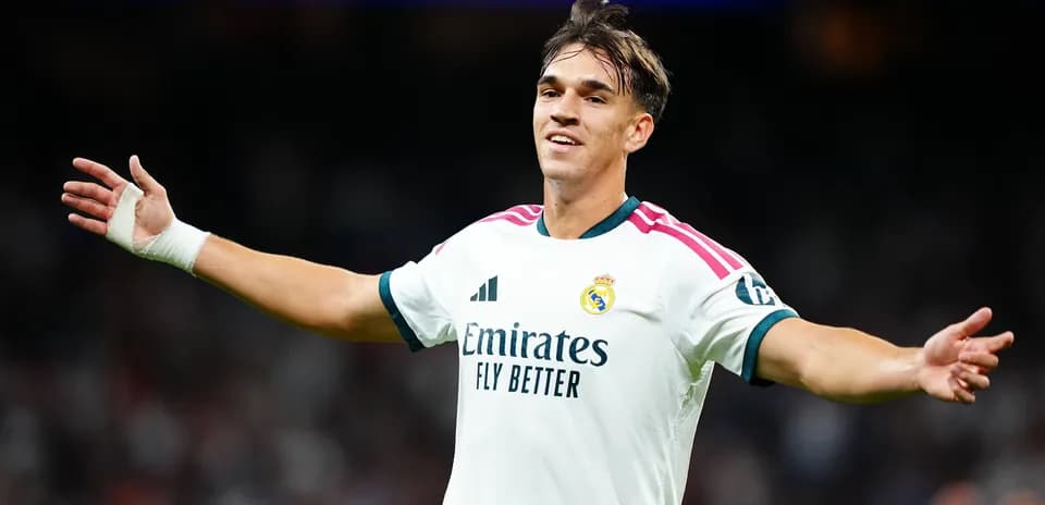 Jugador de Real Madrid celebrando un gol en partido