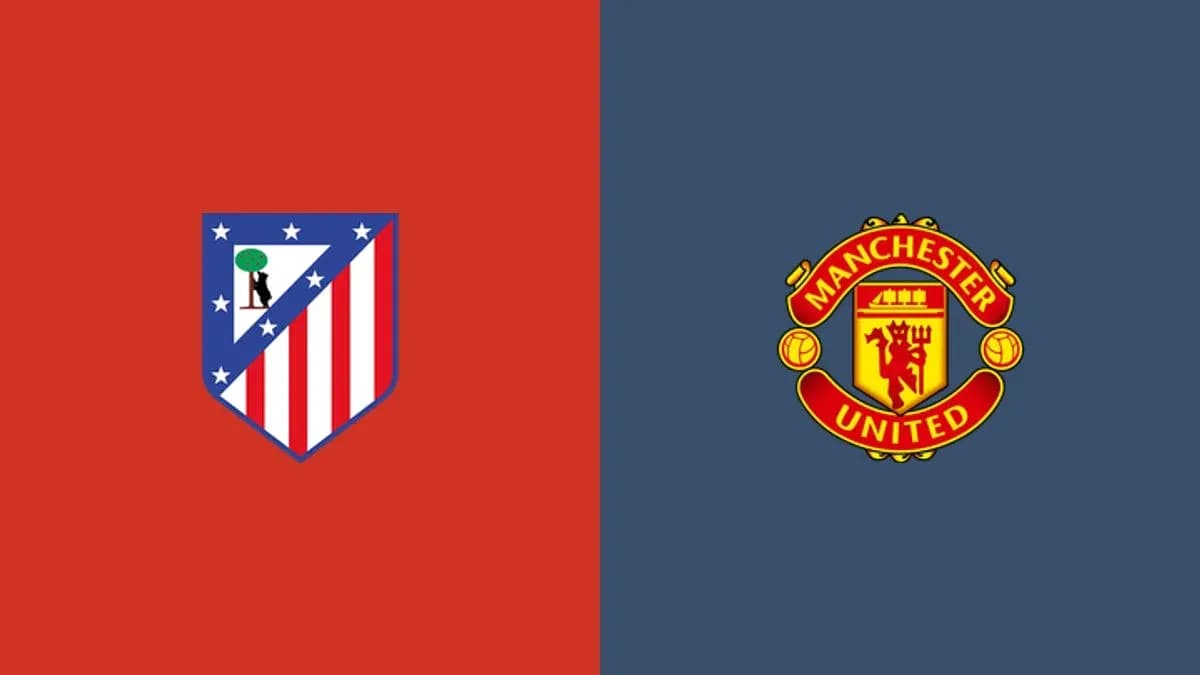 Escudos de Atlético de Madrid y Manchester United