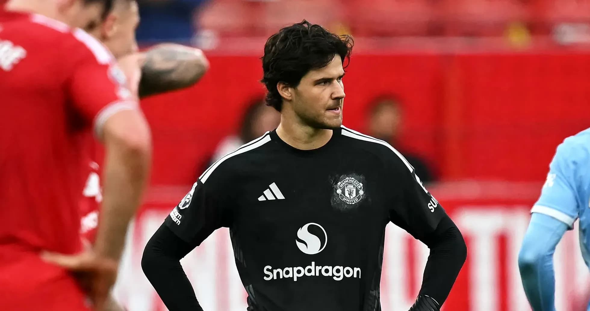 Portero de Manchester United en partido de fútbol