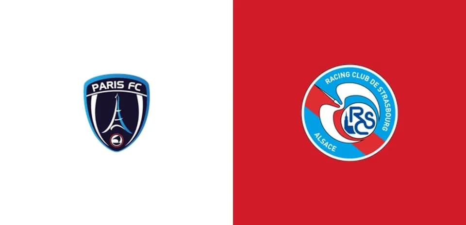 Logos de Paris FC y Racing Club de Strasbourg