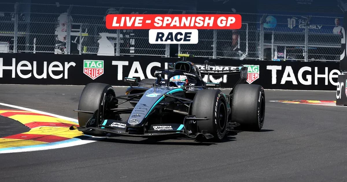 Coche de Fórmula 1 en curva durante el GP de España