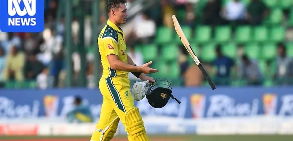 Jugador australiano de cricket lanzando su bate al suelo