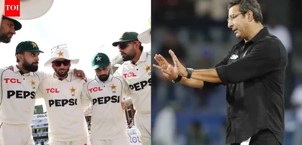 Jugadores de críquet de Pakistán en formación y entrenador