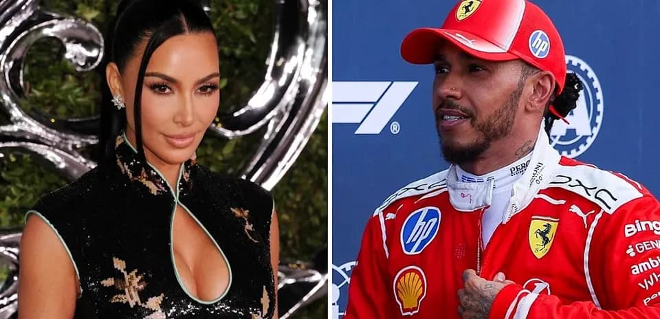 Kim Kardashian y Lewis Hamilton en eventos diferentes