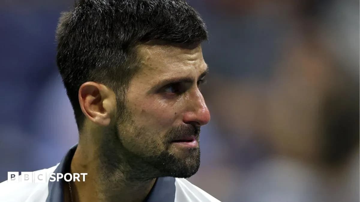 Jugador de tenis con lágrimas en el rostro