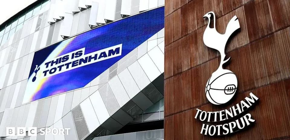 Exterior of Tottenham Hotspur stadium with logo