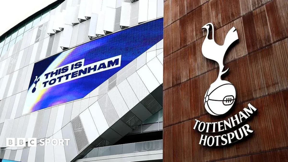 Exterior of Tottenham Hotspur stadium with logo