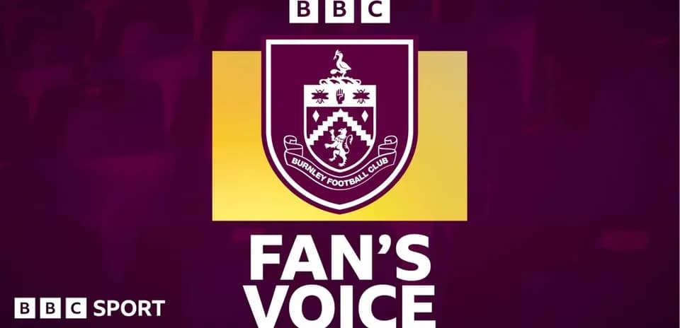 Logo de Burnley Football Club con texto de fanáticos