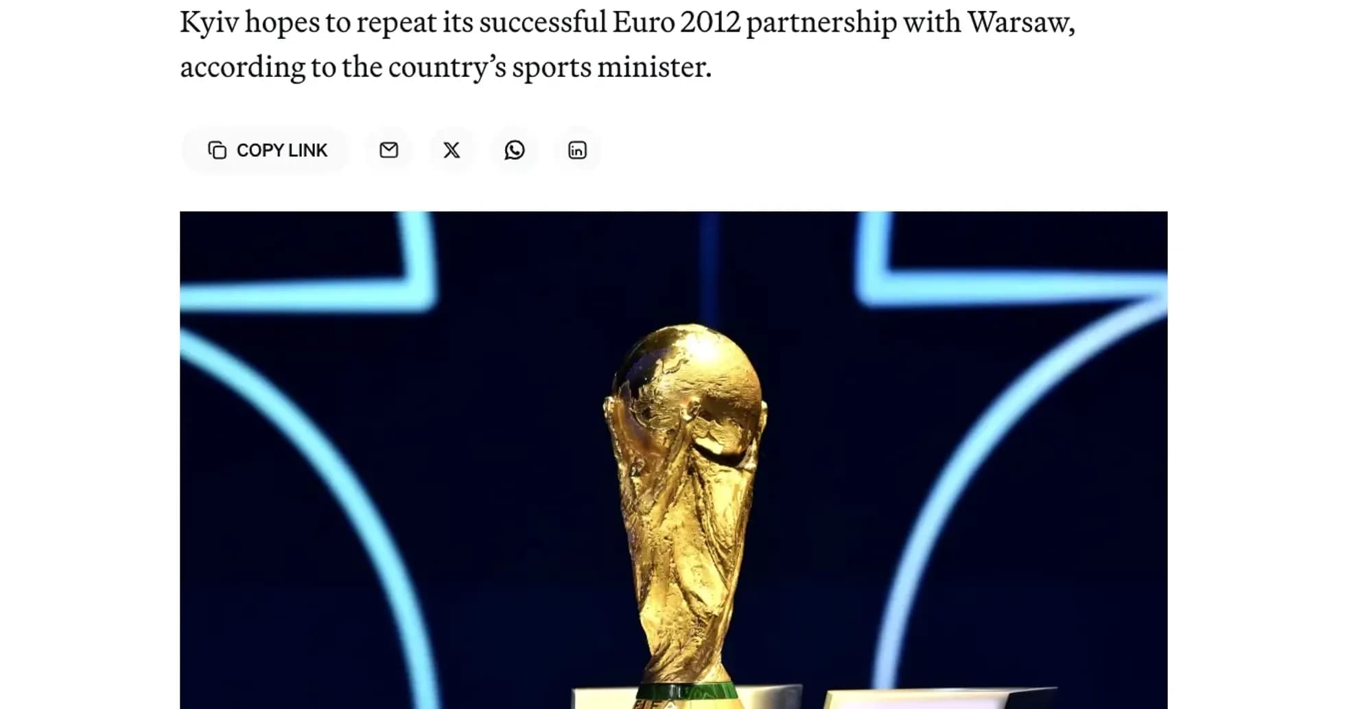 Trofeo de la Copa Mundial de la FIFA en exhibición