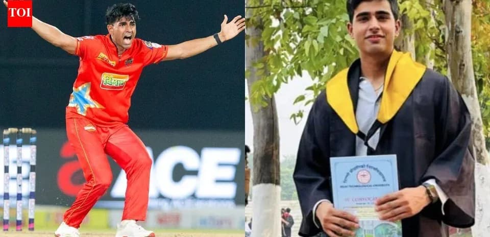 Jugador de cricket celebrando y graduado sosteniendo diploma