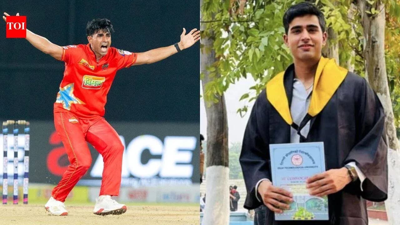 Jugador de cricket celebrando y graduado sosteniendo diploma