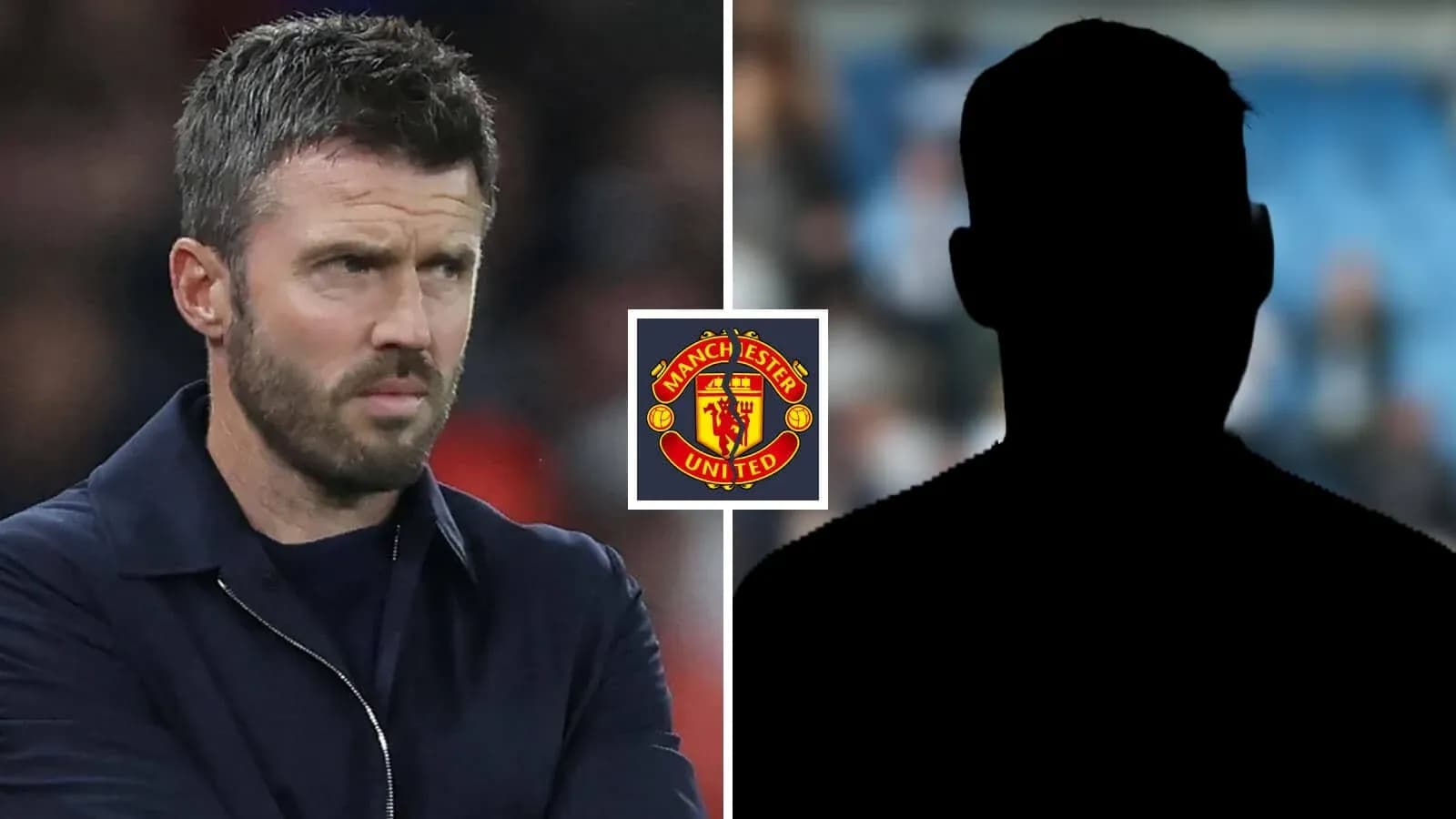 Entrenador de Manchester United y silueta de jugador