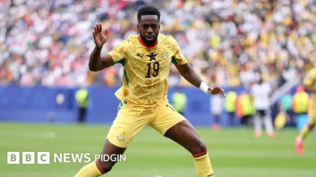 Jugador de Ghana en acción durante el partido
