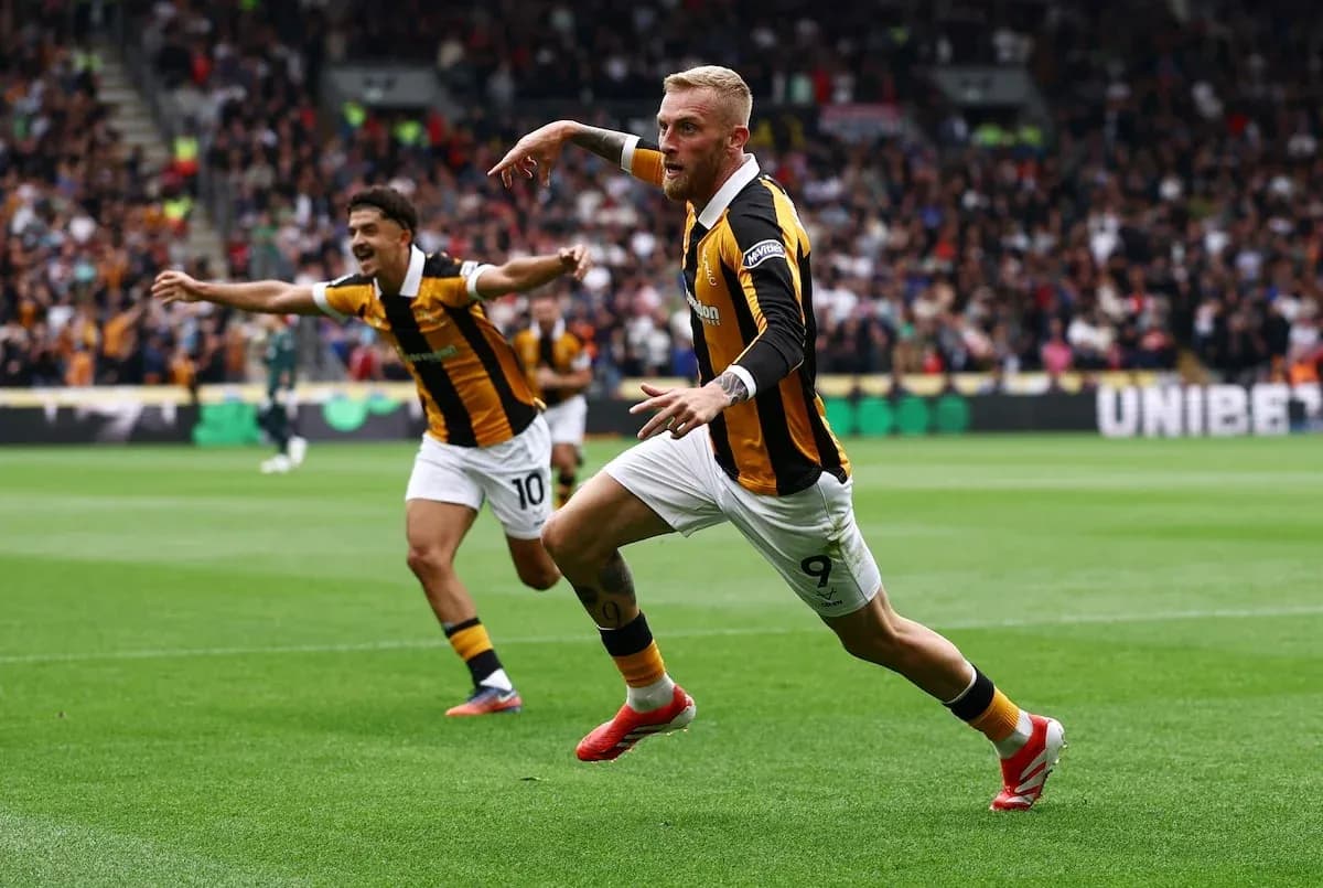 Jugador de Hull City celebrando un gol