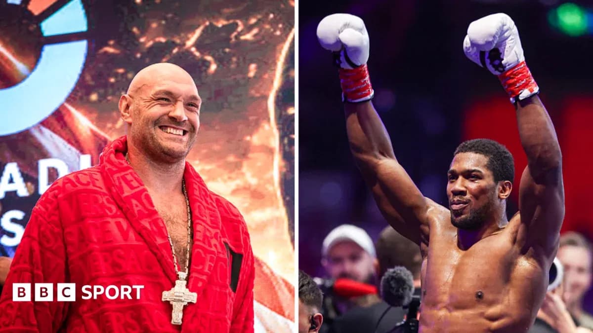 Tyson Fury y Anthony Joshua en evento de boxeo