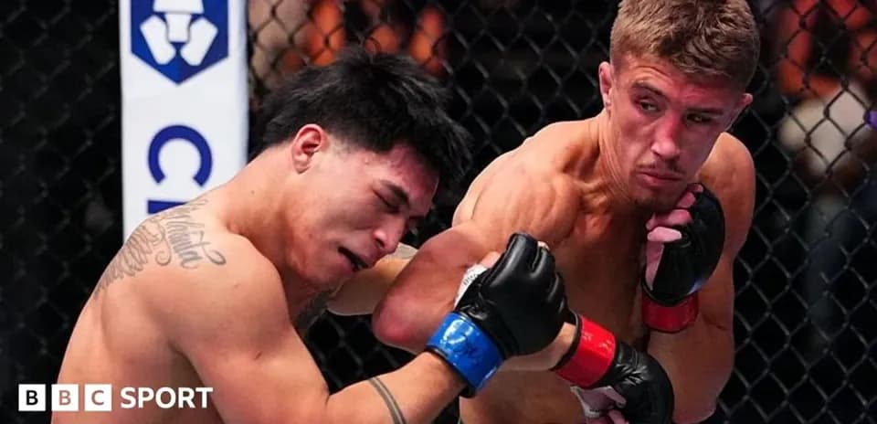 Luchadores en combate durante evento de UFC