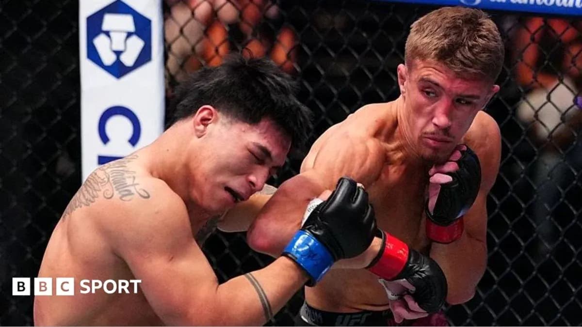 Luchadores en combate durante evento de UFC