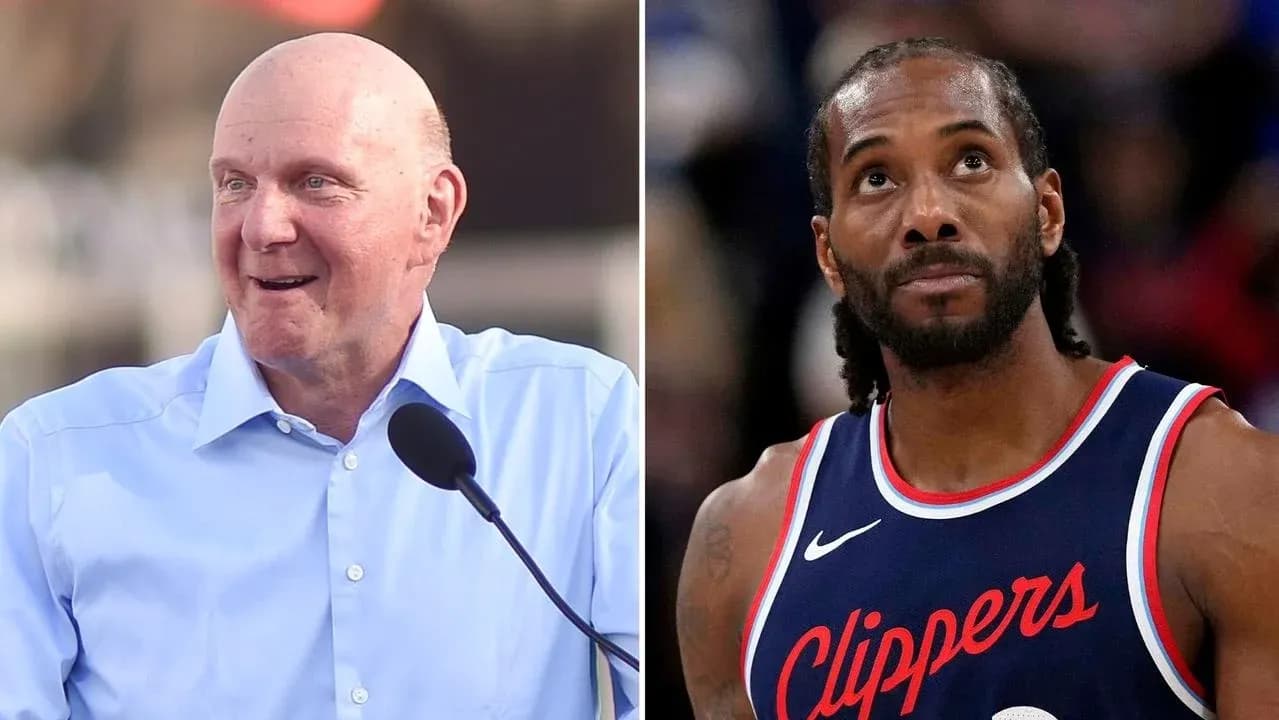 Steve Ballmer y Kawhi Leonard en eventos separados