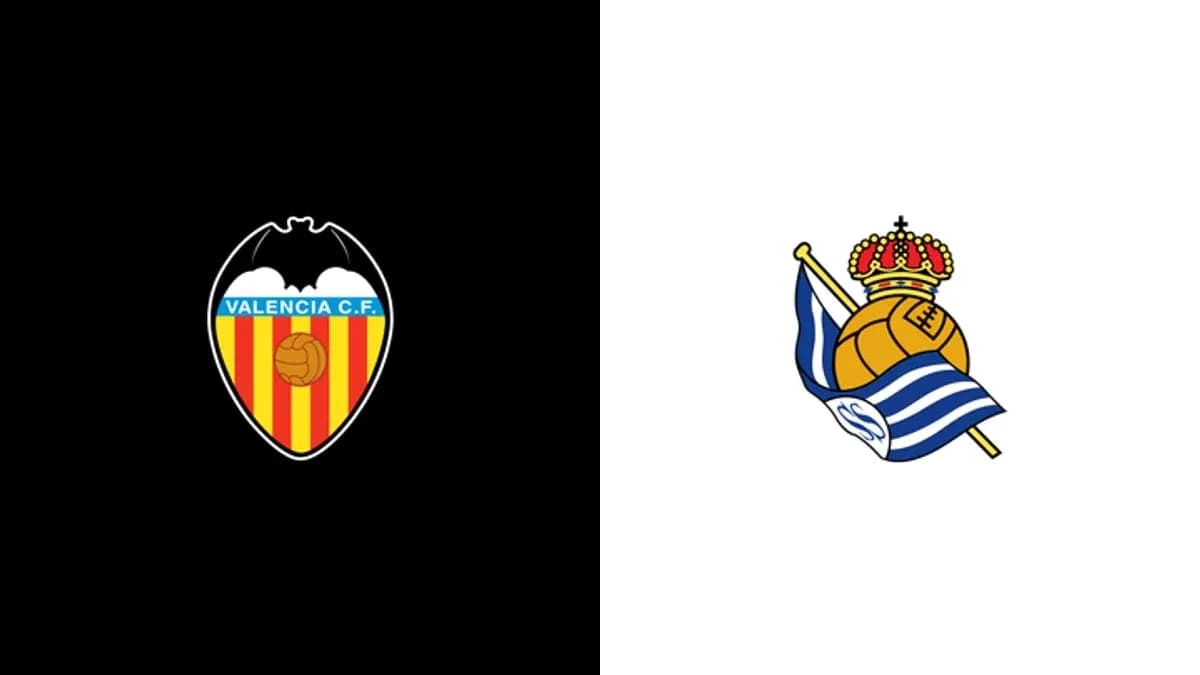Logos de Valencia C.F. y Real Sociedad
