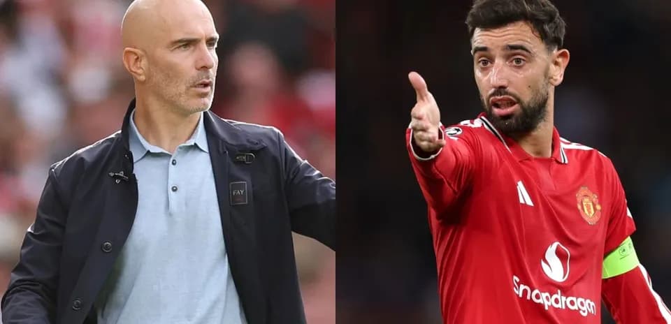 Entrenador y jugador de fútbol en acción