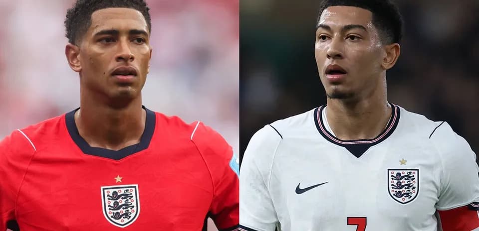 Jugadores de Inglaterra en uniforme durante partidos