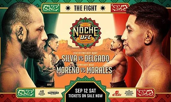Cartel promocional de Noche UFC con peleadores