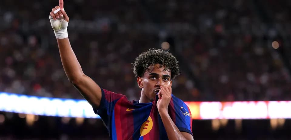 Jugador de Barcelona celebrando un gol en el estadio