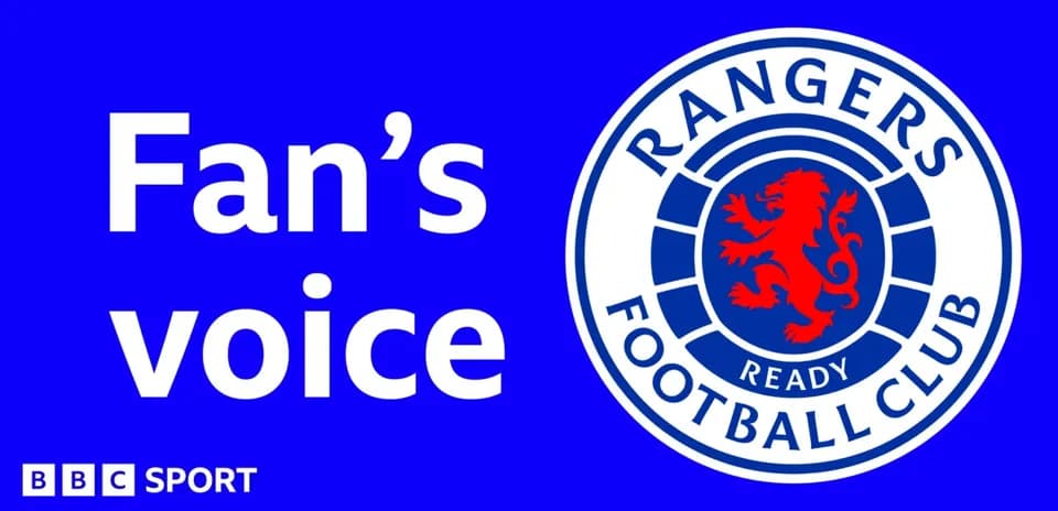 Texto de 'Fan's voice' junto al escudo de Rangers