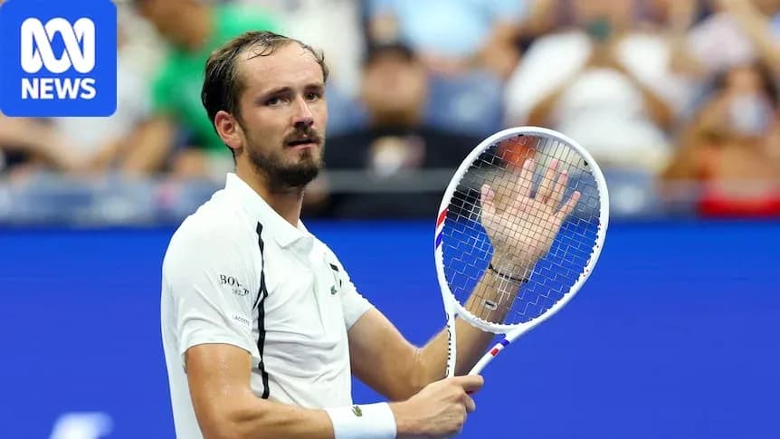 Jugador de tenis saludando con raqueta en mano