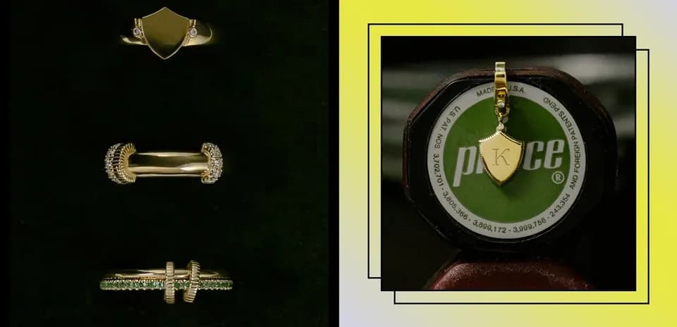 Tres anillos de oro en fondo oscuro