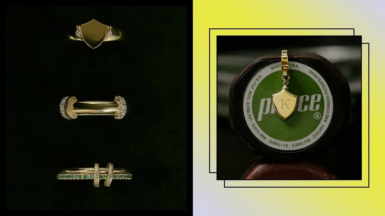 Tres anillos de oro en fondo oscuro