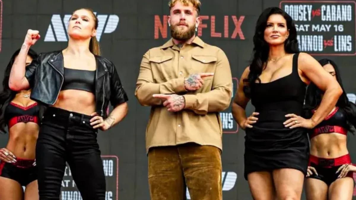 Ronda Rousey y Gina Carano en evento promocional