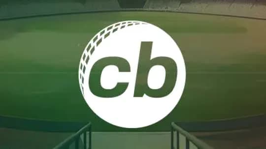 Logo de cricket en un fondo de estadio