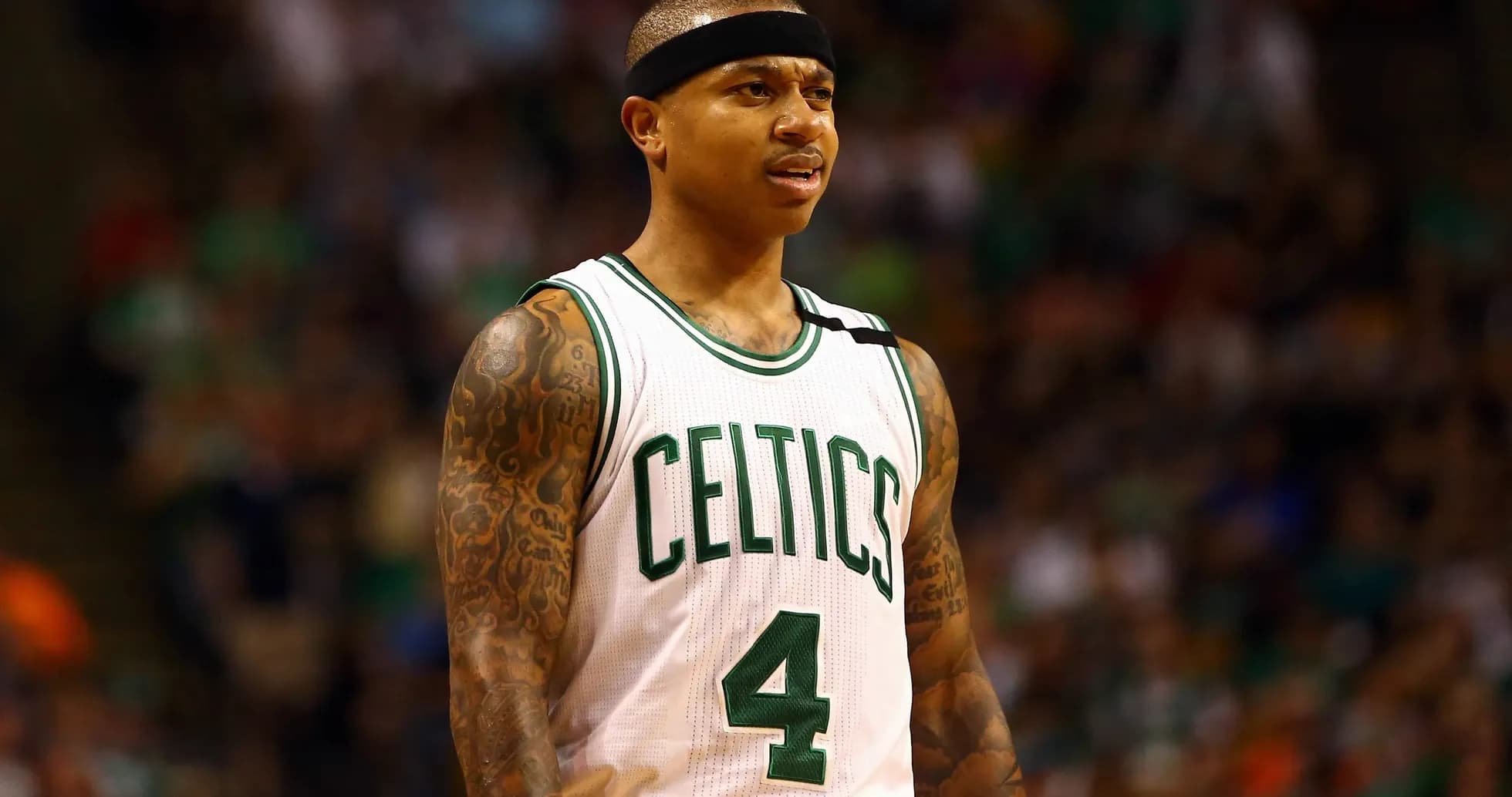 Jugador de los Celtics en acción durante el partido