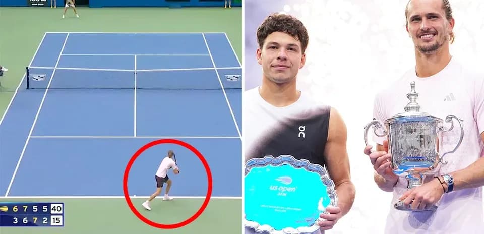 Jugador en acción en la final del US Open