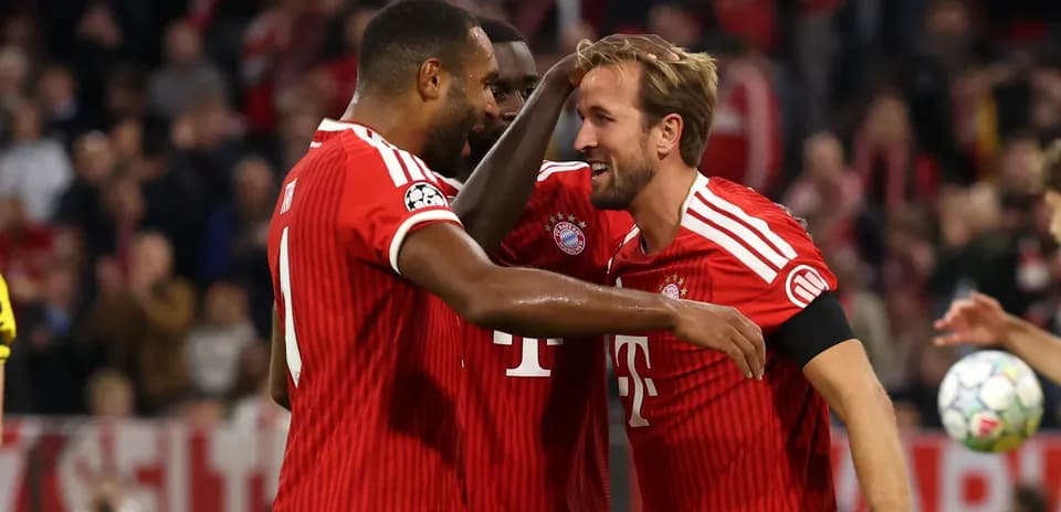 Jugadores de Bayern celebrando un gol en el partido
