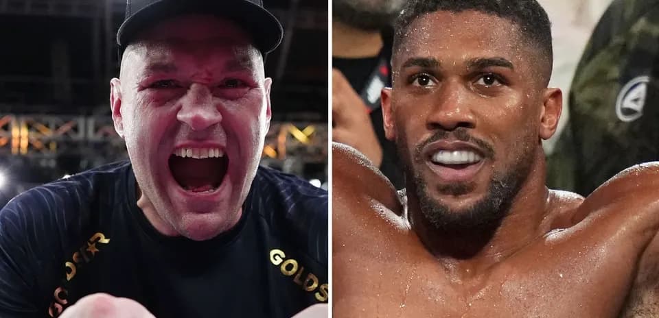 Tyson Fury y Anthony Joshua celebrando después de combate