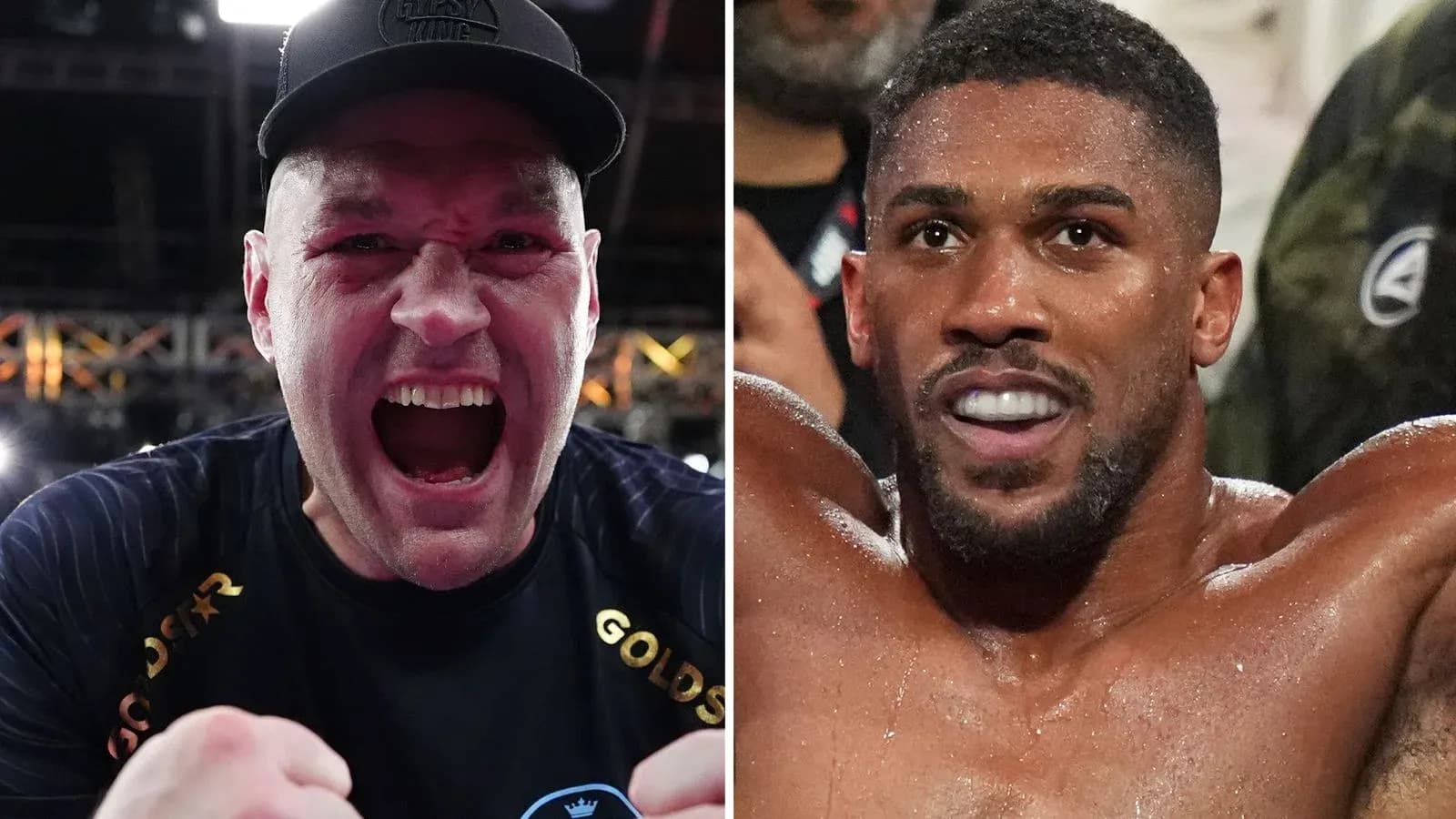 Tyson Fury y Anthony Joshua celebrando después de combate