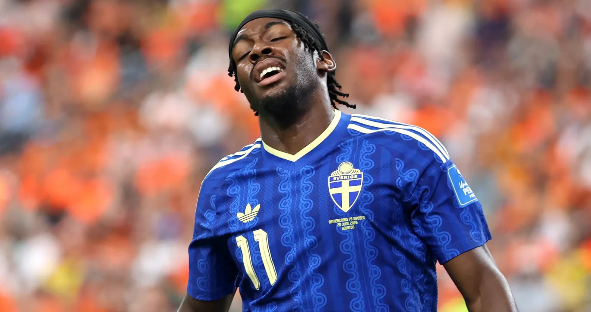 Jugador de Suecia en partido contra Países Bajos