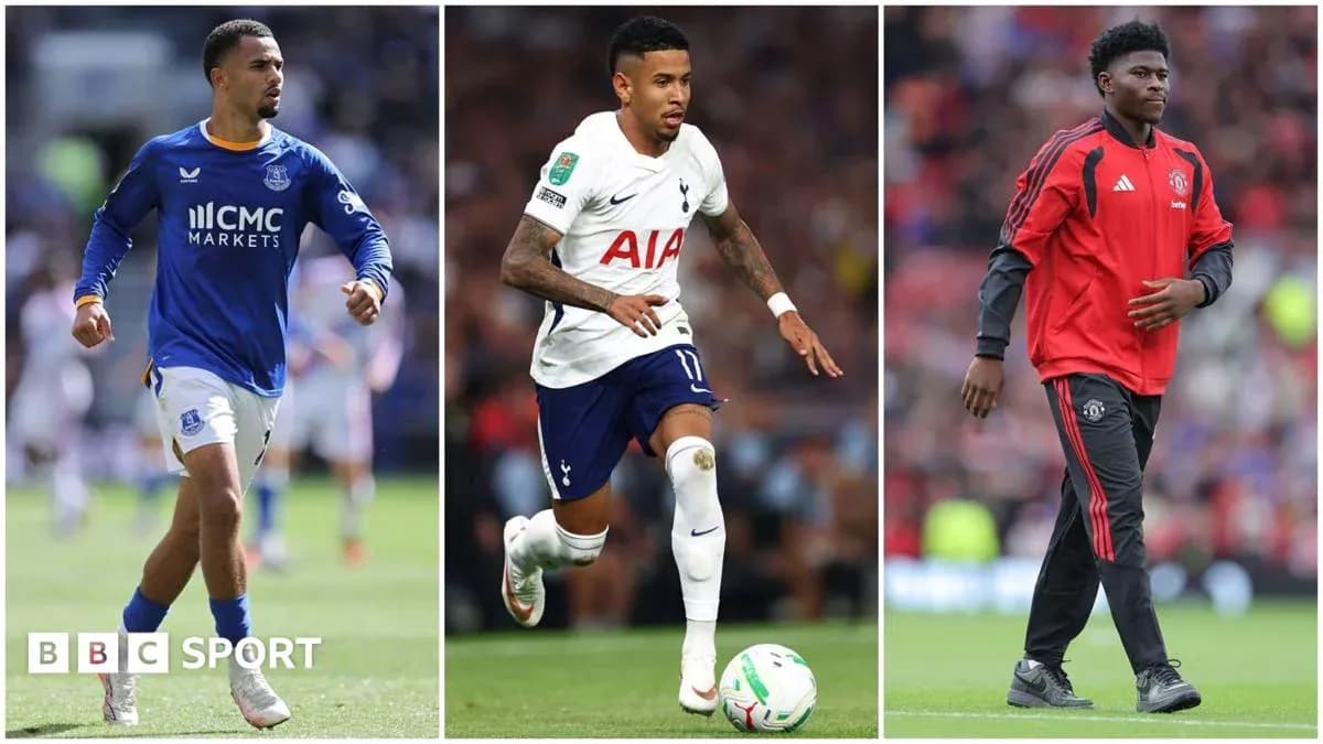 Jugadores de fútbol de Everton, Tottenham y Manchester United Jugadores de fútbol de Everton, Tottenham y Manchester United
