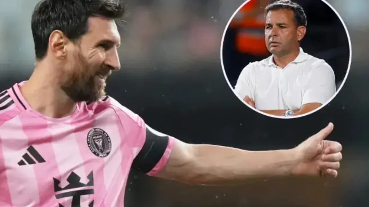 Lionel Messi gesturing during a match with coach observing Lionel Messi gesturing during a match with coach observing