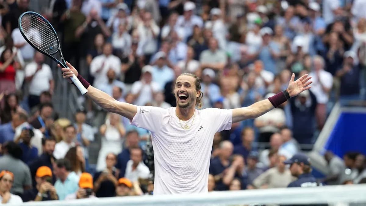 Jugador celebrando en el torneo de tenis Jugador celebrando en el torneo de tenis
