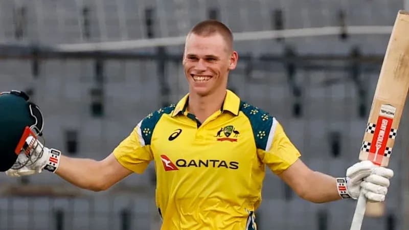 Jugador de cricket australiano celebrando un logro Jugador de cricket australiano celebrando un logro