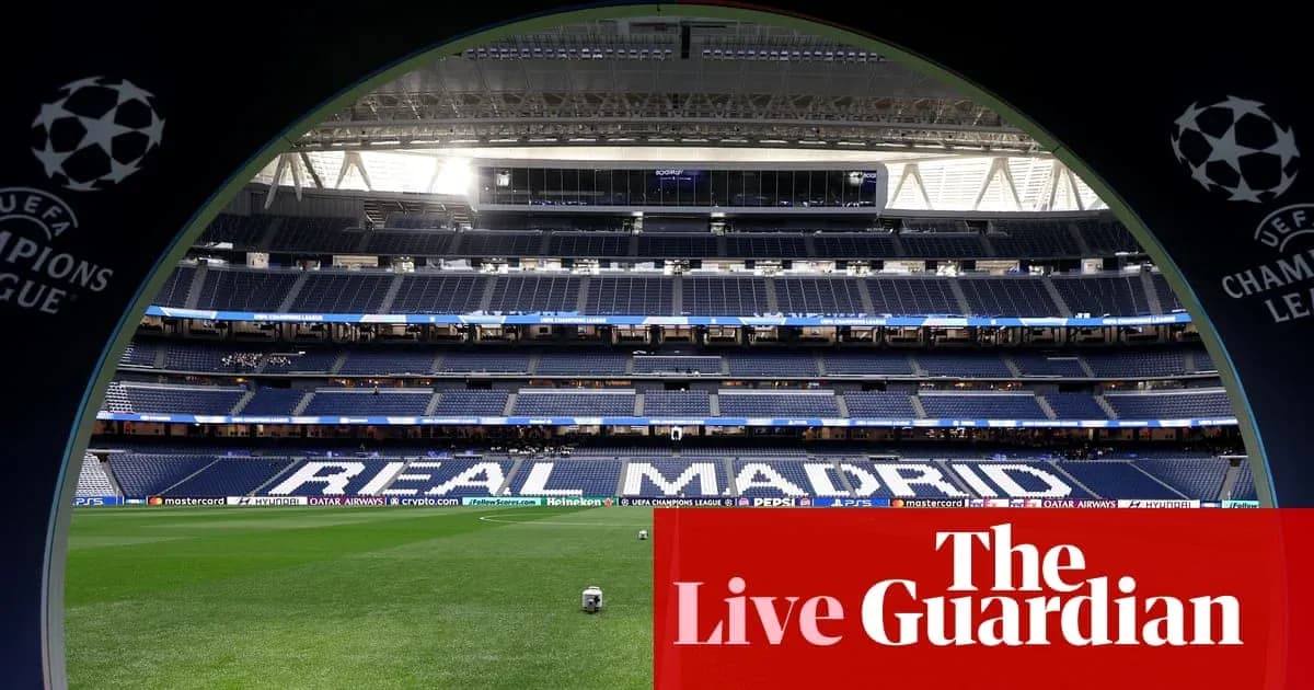 Vista del estadio con el nombre Real Madrid visible Vista del estadio con el nombre Real Madrid visible