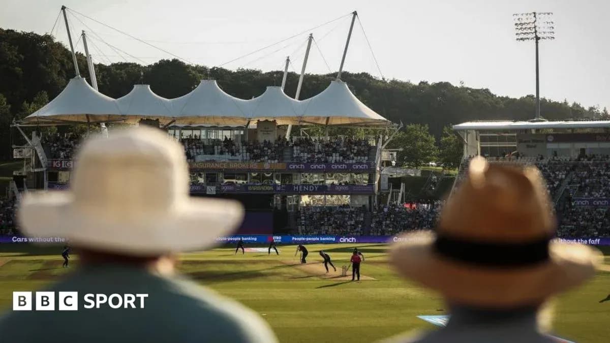 Espectadores observando un partido de cricket al aire libre Espectadores observando un partido de cricket al aire libre