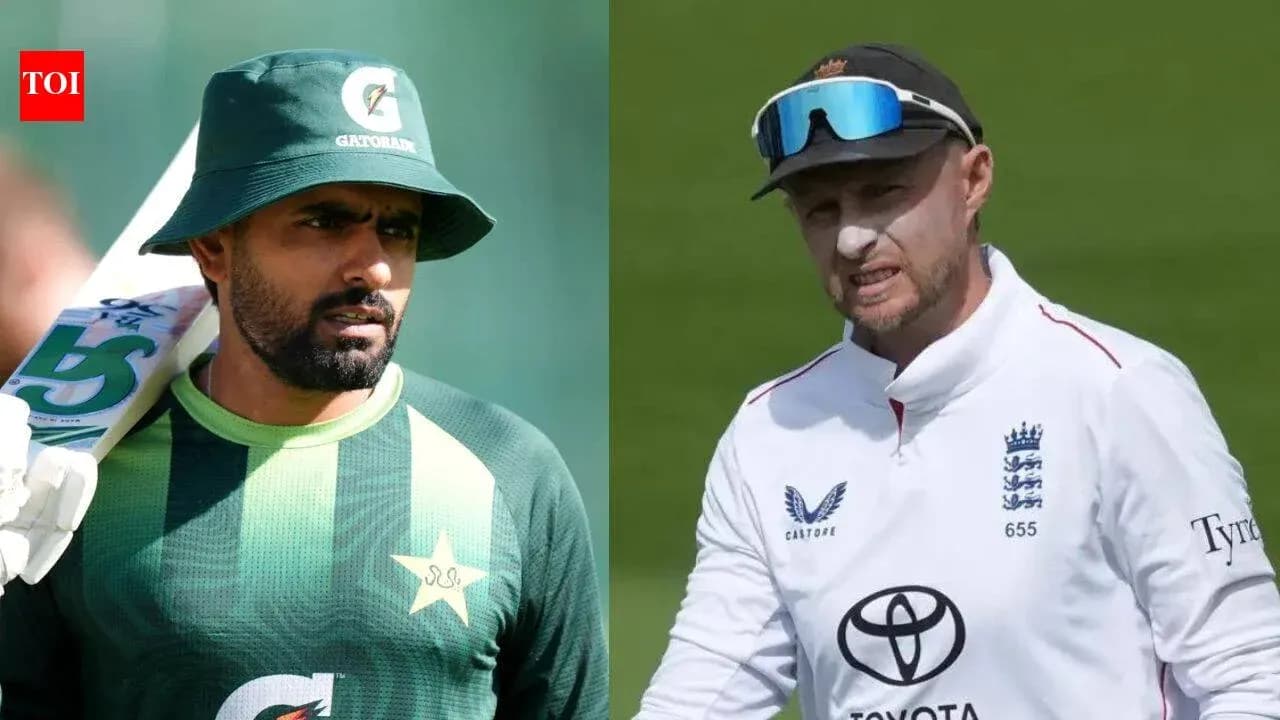 Jugadores de críquet de Pakistán e Inglaterra en el campo Jugadores de críquet de Pakistán e Inglaterra en el campo