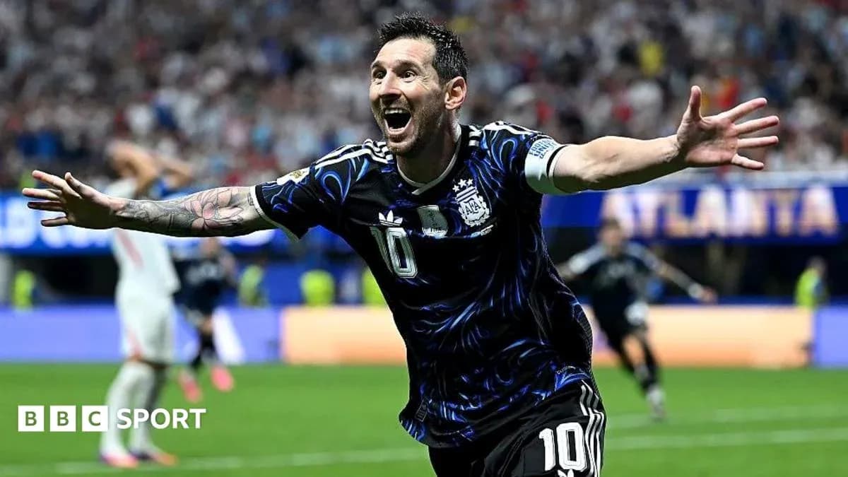 Lionel Messi celebrando un gol con Argentina Lionel Messi celebrando un gol con Argentina